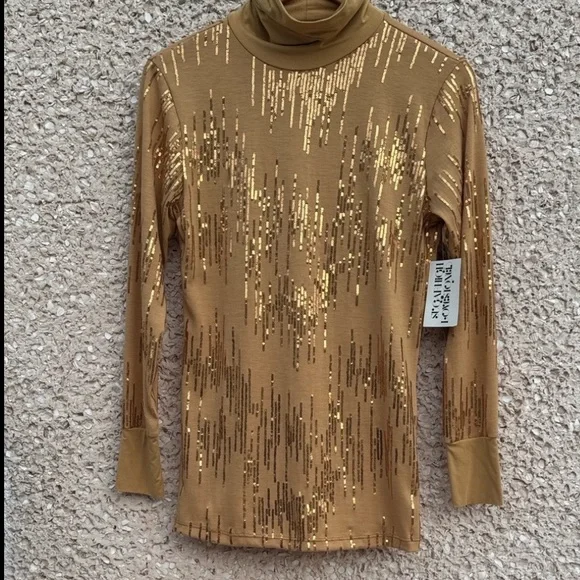 Sugarhigh Lovestoned Bianca Turtleneck in Gold NWT - Picture 3 of 11